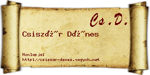 Csiszár Dénes névjegykártya
