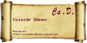 Csiszár Dénes névjegykártya