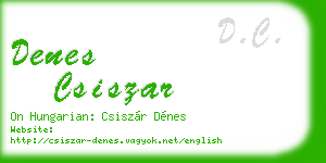 denes csiszar business card